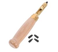 HIAKDOFT 6 Pcs Adjustable Screw Hole Punch with Wooden Handle Brass Craft Punch Tools for Leather Paper Sewing Bookbinding Tips