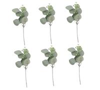 HIAKDOFT 6 Pcs Artificial Eucalyptus Stems Green Simulated Leaves for Home and Living Decorations Silk Flower Material Realistic Texture Indoor Outdoor Use Handmade Branches