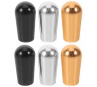HIAKDOFT 6 Pcs Guitar Toggle Switch Tips Thread Metal Pickup Switch Caps for Electric Guitar Accessories Signal Integrity Easy Installation Fit Sleek Design in Silver Black Gold