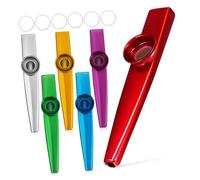 HIAKDOFT 6 Pcs Metal Kazoo with Flute Membranes Musical Instruments for Adults Easy to Use Percussion Tools for Early Music Education and Rhythm Development