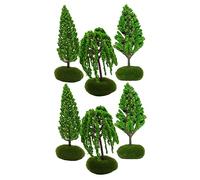 HIAKDOFT 6 pcs Miniature Street Trees Model for Railroad Scenery Micro Landscape Decoration Lightweight Realistic Artificial Trees for Sand Table Layout and DIY Crafts