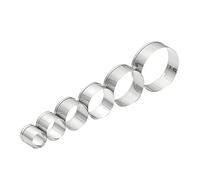 HIAKDOFT 6 Pcs Stainless Steel Round Cookie Cutters for Baking Cake Fondant Chocolate Mousse Rust DIY Moulds Non Stick Easy Demoulding Baking Tools