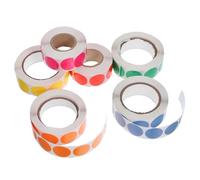 HIAKDOFT 6 Rolls Color Coding Round Dot Stickers Self-Adhesive Removable Label Stickers for Envelopes Sealing and Organizing Labels Per Roll Colors Orange Yellow Light Blue Green Magenta