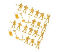 HIAKDOFT 63pcs Miniature Construction Worker Toys Realistic Figurines Miniature Tool Kit for Boys and Girls Pretend Construction Play at Home and School
