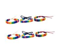 HIAKDOFT 6pcs Adjustable Rainbow Braided Bracelets Unisex Woven Wristbands Pride Accessories for Lgbt Celebration and Daily Wear Comfortable Skin Friendly Friendship Bands