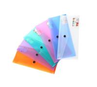 HIAKDOFT 6pcs Archives Information Bag Documents Organizer Clear Pouch with Snap Reinforced Clear Folder File Envelopes Organiser School Storage Colored Folders File Random Color