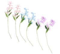 HIAKDOFT 6pcs Artificial Bouquet Silk Flower Bouquets Spring Floral Decoration Fake Artificial Flowers Marriage Fake Arrangements Faux Iron Wire