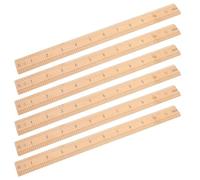 HIAKDOFT 6PCS Bamboo Measuring Ruler Dual Scale Sewing Quilting Tool with Beveled Edge for Students Office School Supplies Crafting