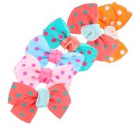 HIAKDOFT 6Pcs Bowknot Hair Clips for Pets with Dot Pattern Stylish Bobby Pins for Dogs and Puppies Random Secure Hold and Chic Design for Everyday Wear Random Color