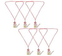 HIAKDOFT 6pcs Ceramic Rabbit Bird Whistles with Lanyard - Small Water Whistle Musical Instruments for Bath, Outdoor Play, and Party Favors in Creative Animal Design