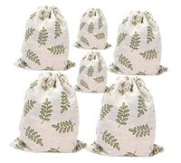 HIAKDOFT 6Pcs Cotton Linen Drawstring Storage Bags Multi Small Socks Pouches for Travel Makeup Clothes Organization Durable Gift Pouches
