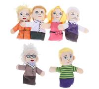 HIAKDOFT 6pcs Family Finger Puppet Set Soft Plush Hands Educational Interactive for Storytime Playtime Learning Party Favors