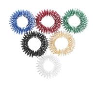 HIAKDOFT 6Pcs Finger Massage Rings Set Acupressure Stress Reducer for Adults and Teens Fidget Toy for Relaxation and Finger Therapy Multi-Color Hand Massager