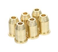 HIAKDOFT 6pcs Gold Electric Guitar String Ferrules Caps String Mounting Buckles for Through-body Mounting Suitable for Guitar Hardware Accessories