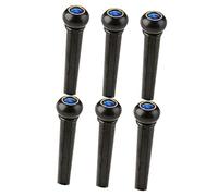 HIAKDOFT 6Pcs Guitar Bridge Pins Plastic String Fixing Replacement Pegs Durable with Blue Cat Eye for Acoustic Guitar Maintenance Accessories