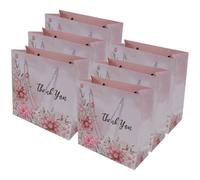 HIAKDOFT 6pcs Medium Portable Mother's Day Bags 20x8x20cm Paper Wrapping Bags with Handles for Presents, Flower Arrangements, Party Favors and Storage