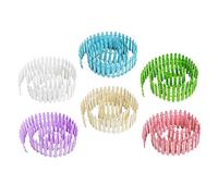 HIAKDOFT 6Pcs Miniature Wooden Garden Fence Multi-Color Small Simulation Fences for DIY Micro Landscape Charming Decorative Adornments for Fairy Gardens and Dollhouse Scenes