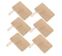 HIAKDOFT 6pcs Natural Loofah Dishwashing Sponges Multi-use Kitchen Cleaning Scrubbers with Strong Water Absorption and Gentle Non-Scratch Texture for Safe Home Use
