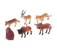 HIAKDOFT 6pcs Realistic African Wildlife Animal Figurines Miniature Models for Decor Creative Pastoral Scenes and Home Ornaments