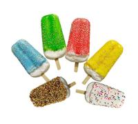 HIAKDOFT 6pcs Realistic Ice Cream Models Set with 6 Colors Simulation and Candy Photo Props for Summer Decoration and Pretend Play