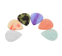 HIAKDOFT 6pcs Resin Guitar Picks for Acoustic Bass Electric Guitars Smooth Texture Plectrums with Stylish Color Range for Comfortable Playing Versatile Technique Identification