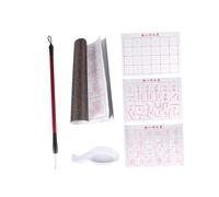 HIAKDOFT 6pcs Reusable Water Writing Cloth Calligraphy Exercises Gridded Fabric Mat for Beginners Ink Chinese Brush Painting Practice Random Color