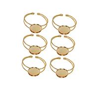 HIAKDOFT 6pcs Round Copper Y Shape Adjustable Bracelet Bases for Jewelry Making DIY Resin Crafting Bezel Trays Rust Resistant Metal for Custom Wrist Chains
