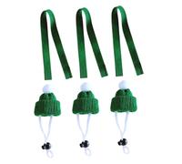 HIAKDOFT 6pcs Small Pet Knitted Hat and Double-Sided Fleece Scarf Set for Hamster Guinea Pig Chinchilla, Decorative Photo Prop Costume in Green