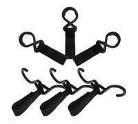 HIAKDOFT 6Pcs Stroller Hanging Hooks with Strong Load-Bearing Nylon Strap Fastener for Secure Stroller Bag and Accessories Convenient Portable Hooks for Pram and Bikes Black