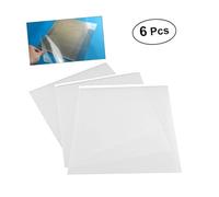 HIAKDOFT 6PCS Transparent Inkjet Adhesive Film Clear Overlay for Screen Printing and Craft Labels Self-Adhesive Transparency