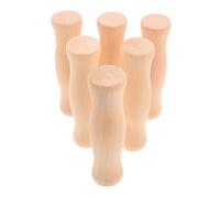 HIAKDOFT 6pcs Wooden Bucket Handles Smooth Non-Slip Grip Ergonomic Replacement for DIY Projects Kitchen Gardening Multipurpose Home Use Solid Wood Color Finish