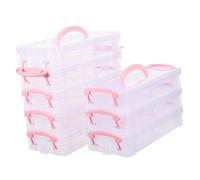 HIAKDOFT 8 Packs Stackable Plastic Pencil Boxes with Transparent Design Pen Cases Organizer for Students Teachers Office Space-Saving Stationery Storage Container