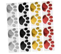 HIAKDOFT 8 Pairs Dog Paw Print Car Stickers PVC Durable Adhesive Paw Car Decal Decorations for Scratch Covering and Vehicle Personalization Red Silver Gold Black Mix