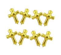 HIAKDOFT 8pcs Cross Shaped Foil Balloons for Showers and Birthdays Decorations for Baptisms First Communions and Celebrations