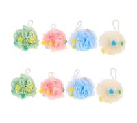 HIAKDOFT 8pcs Shower Loofah Balls Soft Exfoliating Mesh Bath Pouf Body Scrubber for Gentle Skin Care Quick Dry PE Material Bathroom Essentials Suitable for Home and Travel