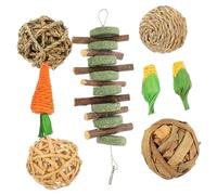 HIAKDOFT 8pcs Small Pet Enrichment for Hamsters Rabbits Guinea Pigs Teeth Grinding Chew Balls Stress Relief Wear-resistant Chewable for Cage Use