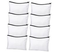 HIAKDOFT 8pcs Sublimation Blank Canvas Zipper Pouches DIY Makeup Bags and Pencil Cases for Travel and Cosmetic Storage, Multipurpose Toiletry and Organizer Bags for Crafting and Personal Use