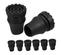HIAKDOFT 8pcs Walking Stick Ends Anti-Slip Cane Tips Replacement Heavy Duty Crutch Foot Covers for Hiking Poles with Strong Traction Wet ICY and Rough Terrain