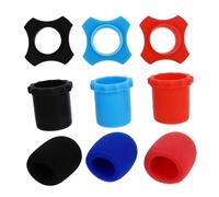 HIAKDOFT 9pcs Microphone Anti-slip Ring with Sponge Covers Shockproof Wind Noise Reducer for Ktv and Standard Mic Protection Assorted Black Red Colors