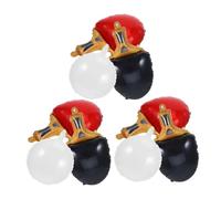 HIAKDOFT 9pcs Table Tennis Sports Balloons Reusable Foil Decorations for Birthday Parties Carnival Events Indoor Outdoor Sports Supplies with Red Black Paddles and White Balls