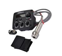 HIAKDOFT Acoustic Guitar Pickup Preamp with Bands Eq Piezo Equalizer and LCD Digital Tuner Low Noise Amplifier for Electric Acoustic Guitars Volume Bass Treble Control Accessories