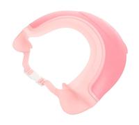 HIAKDOFT Adjustable Shower Cap for Bathing PE Hair Washing Shield Visor for Boy Girl and Protects Eyes and Ears From Splash Cute Pink Bath Hat for Comfortable Hair Wash