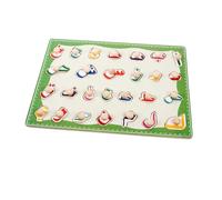 HIAKDOFT Arabic Alphabet Puzzle Wooden Educational Logic Board for Early Learning Cognitive Development Montessori Style Matching Plaything for Preschool Enhances Memory and Hand-eye