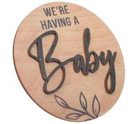 HIAKDOFT Arrival Sign Wooden Round Plaque Birth Announcement Newborn Name Sign for Boys Door Hanging Decoration Photography Prop Keepsake