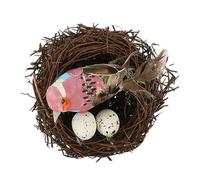 HIAKDOFT Artificial Bird Nest Set 1 Simulated Rattan Bird Nest and Decorative Prop for Garden Easter and Random Color Random Color