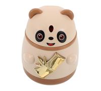HIAKDOFT Automatic Cute Panda Toothpick Dispenser Caramel Color Kitchen Accessory with Press Design Creative Cartoon Toothpick Holder for Home and Restaurant Use