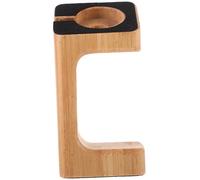 HIAKDOFT Bamboo Smart Watch Charging Stand Lightweight Natural Wood Grain Holder Compatible with Apple Watch Use Bracket for Home and Office Display