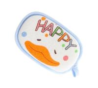 HIAKDOFT Bath Sponge for Newborns with Cartoon Print Soft Exfoliating Scrubber for Boy Girl and Gentle Body Wash Cloth Comfortable Bathing Accessory for Easy Storage with Hanging Rope