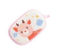 HIAKDOFT Bath Towel with Sponge Core Cartoon Design for Newborns and Soft Absorbent Shower Scrubber Gentle Skin-Friendly Bath Cotton Easy to Use with Anti-Dropping Strap