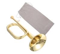 HIAKDOFT Beginner Trumpet Bugle Carry Bag, Copper Military Orchestra Wind Instrument, School Band Brass Bugle for Outdoor Performance